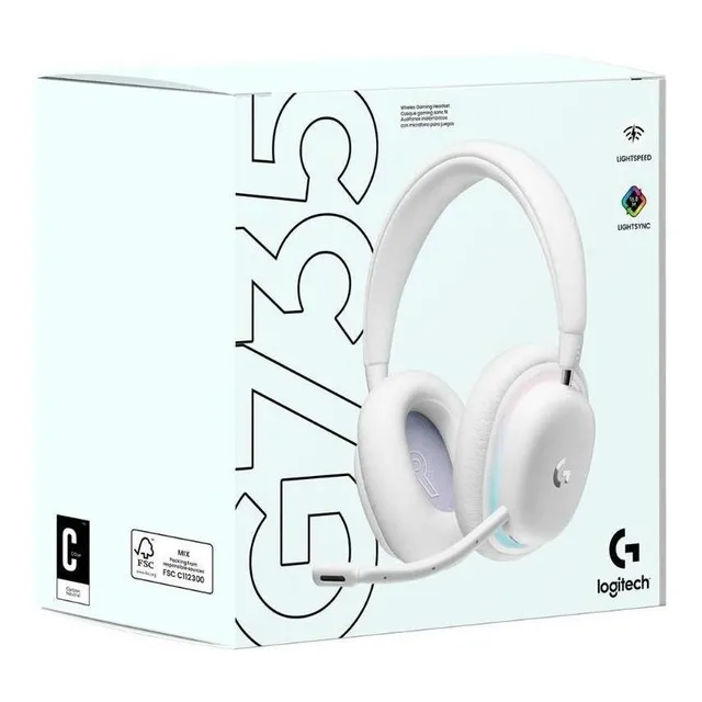 Audifono Gamer Logitech G735 Bluetooh Rgb White Aurora