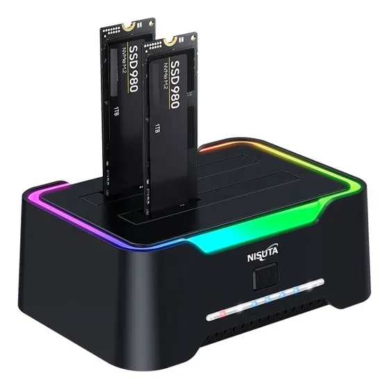 Docking De Discos Dual M.2 Nvme Ssd Usb 3.2 Función Clonador