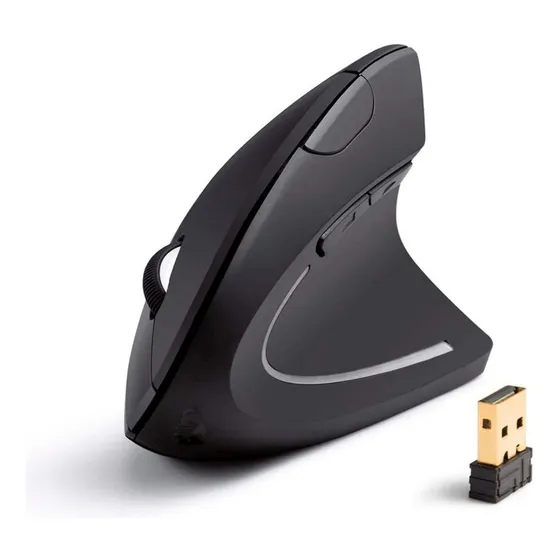 Mouse Ergonomico Inalambrico 2.4 Ghz 10 Metros De Alcance Color Negro