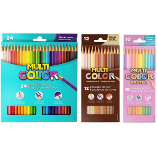 Lápis De Cor 24 Cores + 12 Tons Pele + 10 Tom Pastel Faber Lápis De Cor 24 Cores + 12 Tons Pele + 10 Tom Pastel Faber
