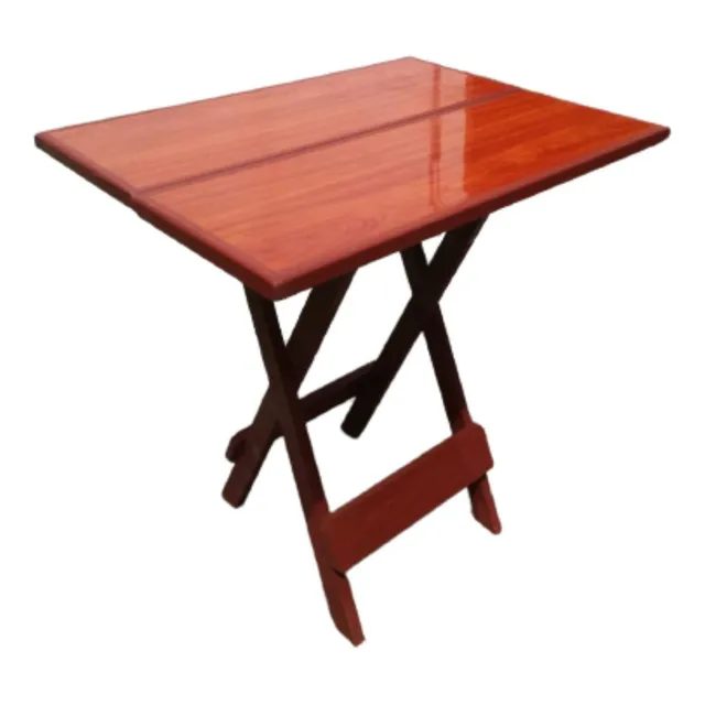 Mesa Rectangular Plegable En Madera Pino Color Marron