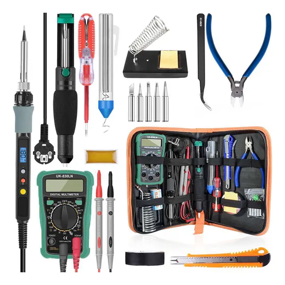 Kit De Soldador Ajustable De 80 W Con Multímetro Y Conjunto 