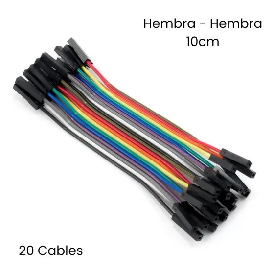 Cable Dupont Hembra Hembra 20 Cables 10cm Protoboard Arduino