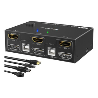 Conmutador Kvm Compatible Con Doble Monitor Dp/hdmi Kvm Conmutador Kvm Compatible Con Doble Monitor Dp/hdmi Kvm
