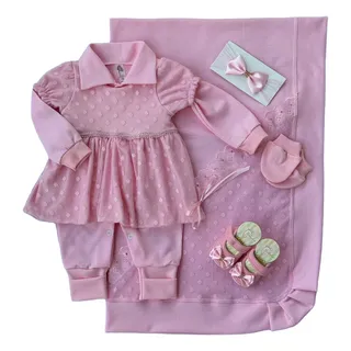 Saida De Maternidade Feminina Rosa BebĂȘ De Bola Kit 6 Peças Saida De Maternidade Feminina Rosa BebĂȘ De Bola Kit 6 Peças