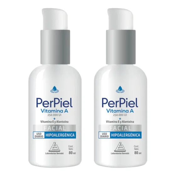 Combo X2 Perpiel Emulsión Facial Hidratante Vitamina A 80ml.