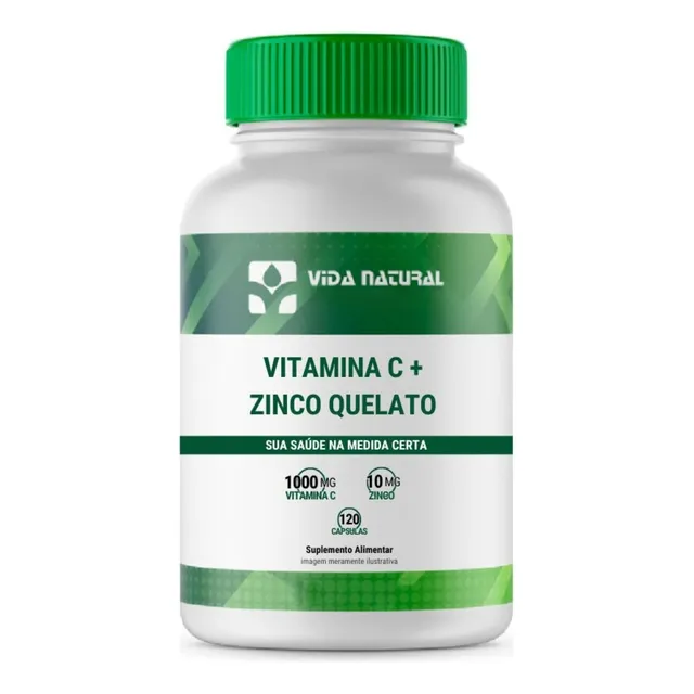 Vitamina C 1000mg + Zinco Quelato 10mg - 120 Cápsulas