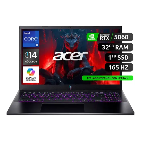 Notebook Acer 15'6  Intel Core I9/ 32 Gbram/1tb Ssd/ Rtx5060