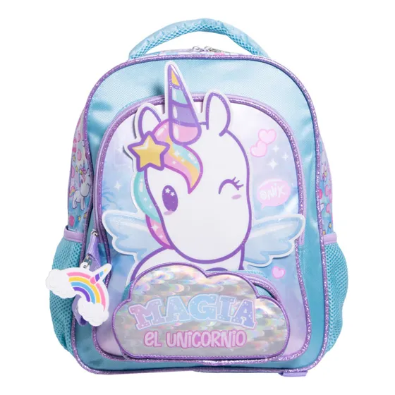 Mochila Para Niñas 182601 Diseño Unicornio Color AQUA MORADO Onix