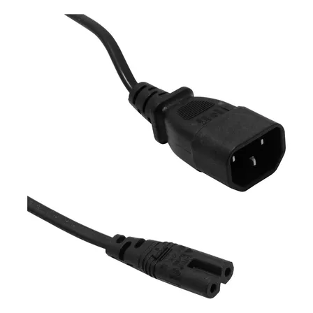 Cable De Poder 0,8mt Negro Tipo 8 C7 Hembra A C14 Clickbox