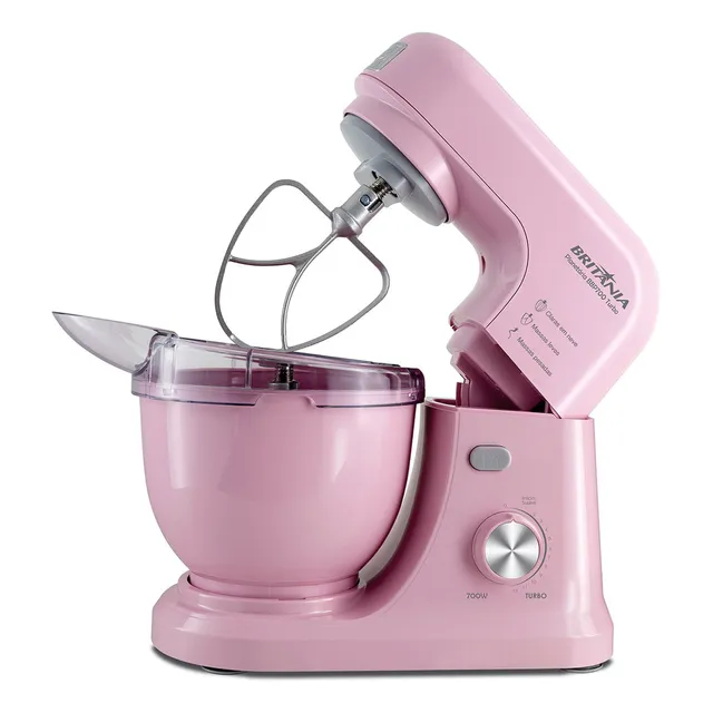 Batedeira Com Pedestal Britânia Turbo Bbp700 Rosa 220 V