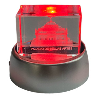 Souvenir Palacio De Bellas Artes Cubo De Vidrio Base De Luz Souvenir Palacio De Bellas Artes Cubo De Vidrio Base De Luz