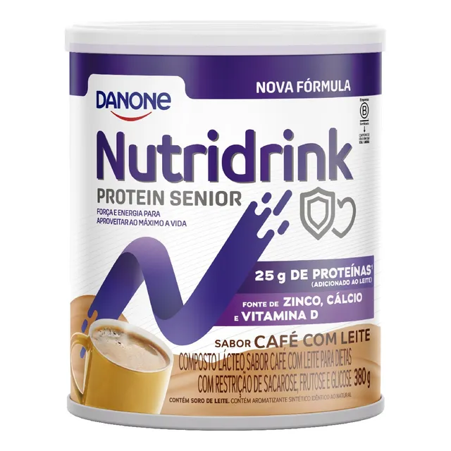 Nutridrink Protein Senior 380g - Café Com Leite - Kit Com 2 