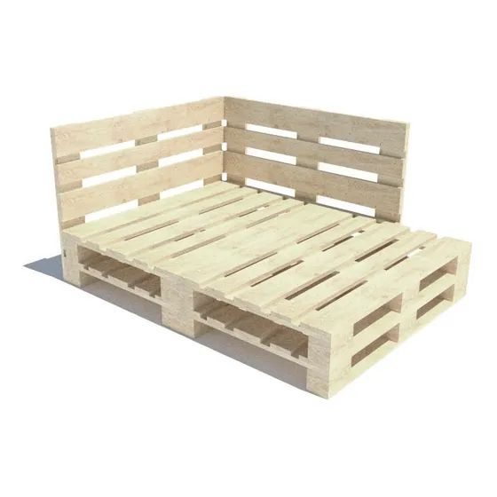 Sofá De Pallet  Euro Com Chaise E Com Rodizios 120 X 160 Cm