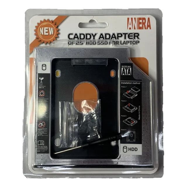 Adaptador Caddy 9.5 Mm Para Discos 2.5 In A Unidad Cd Dvd Rw