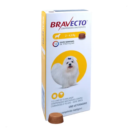 Bravecto Antipulgas e Carrapatos 2 a 4,5kg Msd