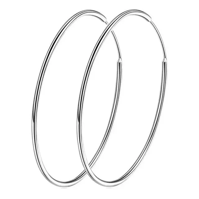 Aretes De Aro Candongas En Plata 925 Para Mujer