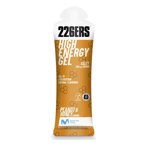 Gel 226ers High Energy 76g (10 Sachês) - Carboidratos 50g Sabor Amendoin Salgado E Mel