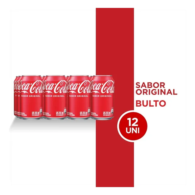 Refresco Coca - Cola Sabor Original Lata 355ml 12 Unidades.