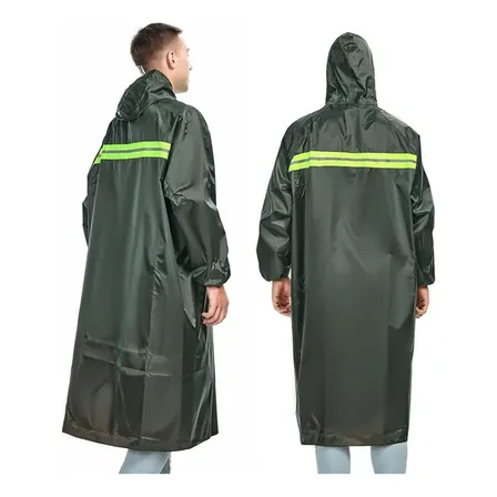 Poncho Lluvia Largo Capa  Con Cinta Reflectante