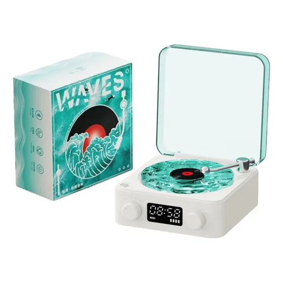 Waves Record Player Tocadiscos Bluetooth Audio Atmósfera Luz