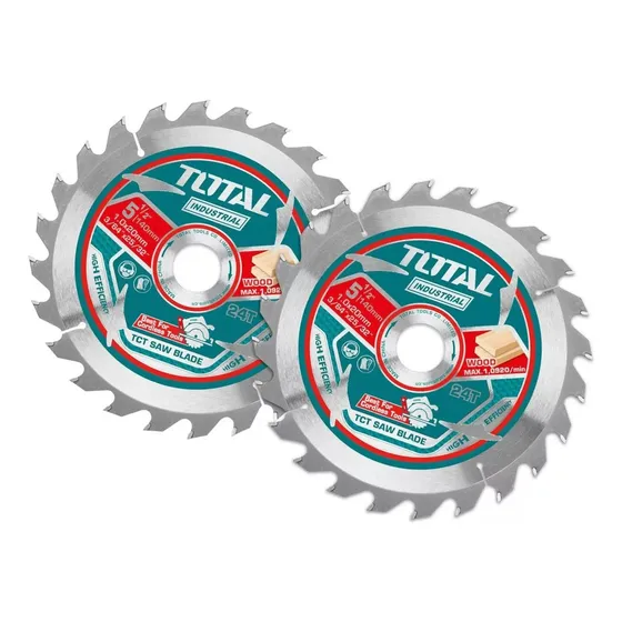 Set 2 Discos P/sierra Circular 5 1/2 24 Dientes 140mm Total