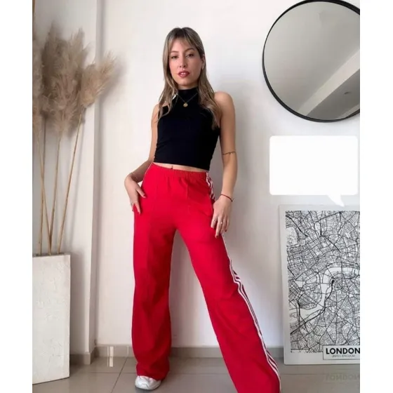 Pantalón Palazo Mujer Jogging 3 Rayas Rfs