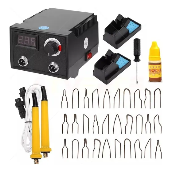 Cautin Pirograbador Puntas Temperatura Ajustable Madera 100w Color Negro