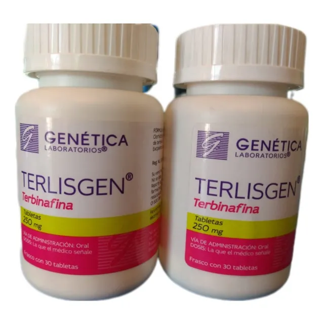 Terlisgen, Terbinafina 250mg, Kit 2 Frascos Con 30 Tabletas