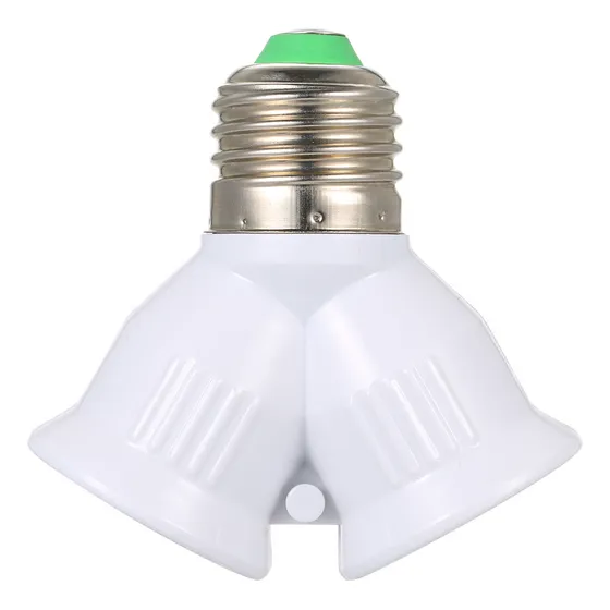 Divisor Adaptador De Base De Bombilla Led E27 Macho A Doble