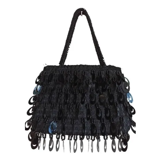 Cartera De Fiesta Para Damas En Lentejuelas Negras Grandes