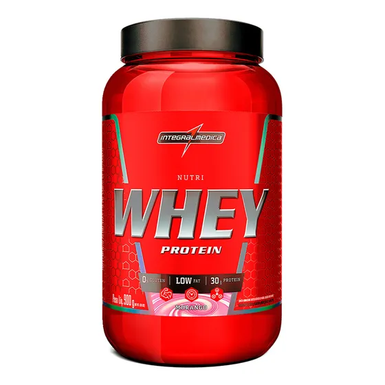 Nutri Whey Protein Morango 900g Integralmedica Proteina