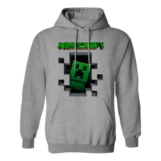 Sudadera Con Gorro Game Letra Verdes Minecraft Creeper Pared