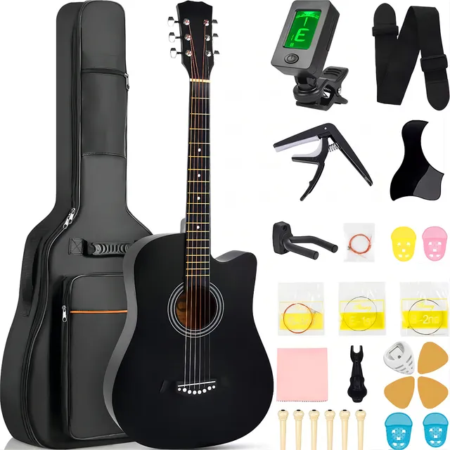 Guitarra Acústica Clásica De 38 In Con Funda Y Accesorios
