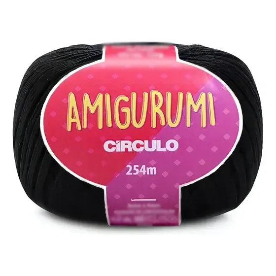 Fio Amigurumi Círculo 254m 100% Algodão 8990 - Preto