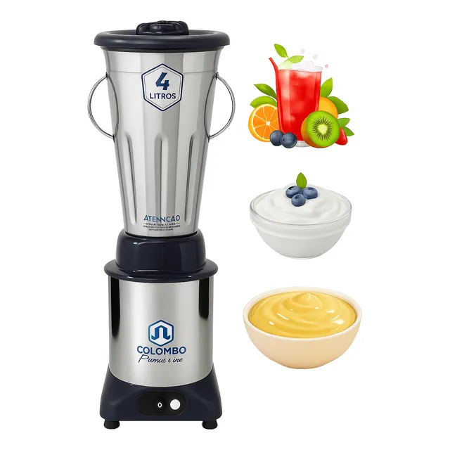Liquidificador Industrial Alta Rotação Inox 4l Sucos 1200 W