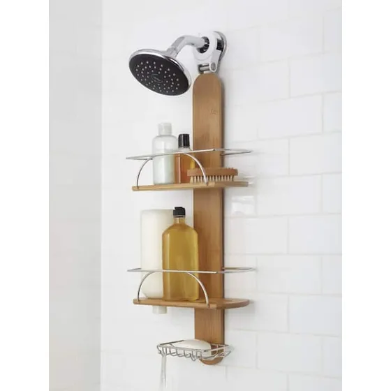 Organizador De Ducha 3 Niveles Bambú Umbra P/ Baño 25x68cm