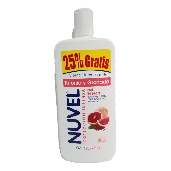 Crema Humectante Nuvel Toronja Granada Pack 3 Pz De 750 Ml