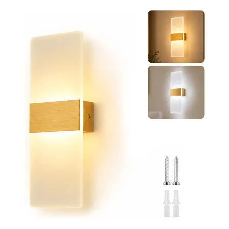 Arandela Interna Led Acrílico Escovado Sala E Quarto 3 Cores 127/220v Dourado
