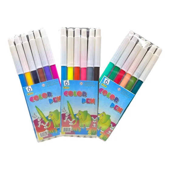 50 Pack Mini Plumones 6 Colores Infantiles Mayoreo Bolo Niño