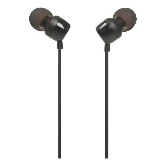 Audífono in-ear alámbrico JBL Tune 110 JBLT110 black con luz blanco | Cuotas sin interés