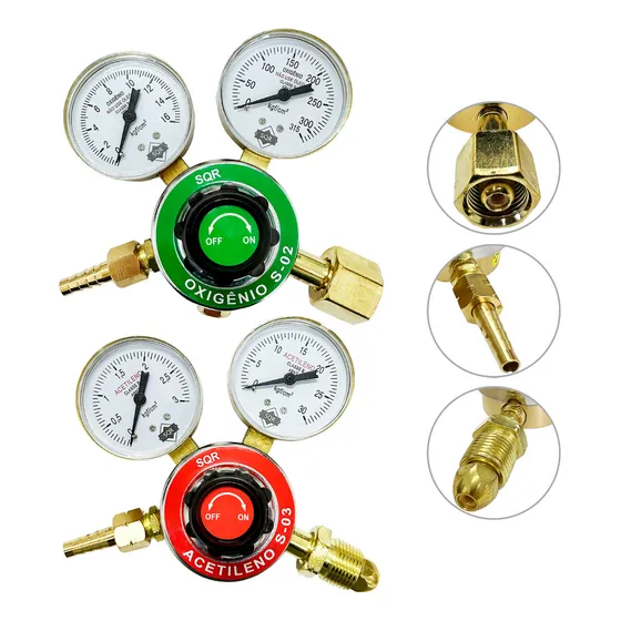 Regulador De Acetileno + Oxigênio Para Ppu Maçarico Solda