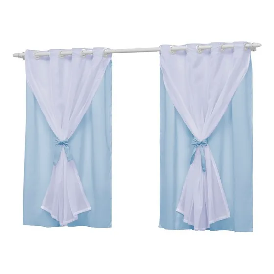 Cortina Curta Para Quarto De Bebê 2,80x1,70m Infantil Teen Cor Azul