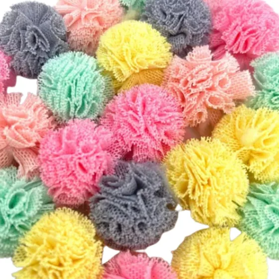 Kit 20 Apliques Pompom Candy Colors Sortido 2 Cm + Brinde