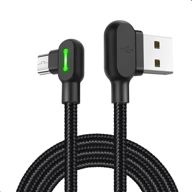 Cabo Usb V8 Carregador Turbo E Dados Led L90 Graus Mcdodo 