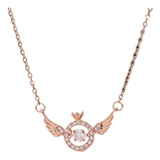 Collar Dije Alas De Angel Chapado En Oro Rosa De 18k Para Mujer Dama Elegante Colgante Ala Corazón Con Zirconia Cúbica Collar Dije Alas De Angel Chapado En Oro Rosa De 18k Para Mujer Dama Elegante Colgante Ala Corazón Con Zirconia Cúbica