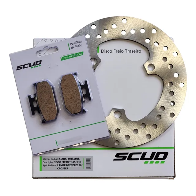 Kit Disco Pastilha Freio Traseiro Lander Tenere 250 Crosser