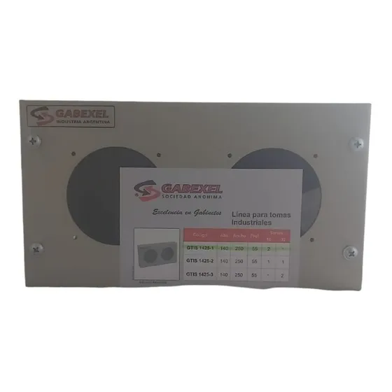 Gtis-1425-1 Gabinete Metalico P/2 Tomas Ind.2x16a 140x250x55