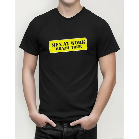 Camiseta Masculina Show Banda Men At Work Overkill  Rock 2