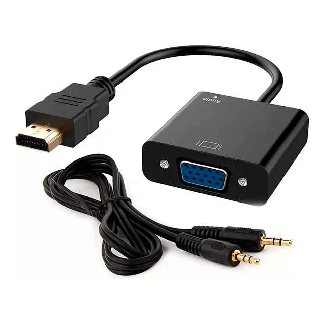 Conversor Hd 1080p Hdmi A Vga + Cable De Audio 3,5 Mm